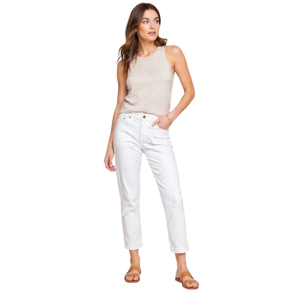 Banana Republic White Straight-Leg Jeans